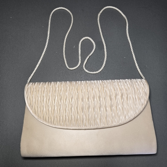 Vintage 1980's Partners Ivory Satin Clutch Purse 48557, 10" X 6 " - Picture 5 of 14